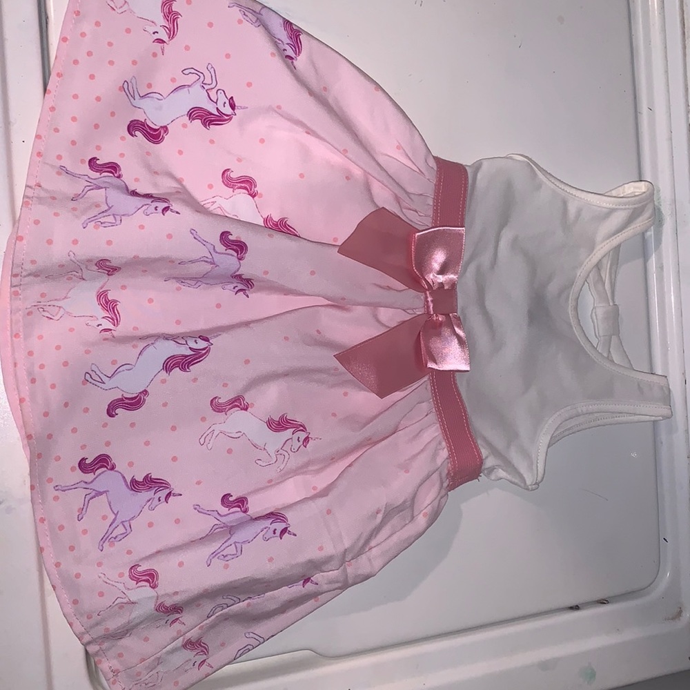 2T Toddler princess beautiful white and pink unicorn dress summer spring